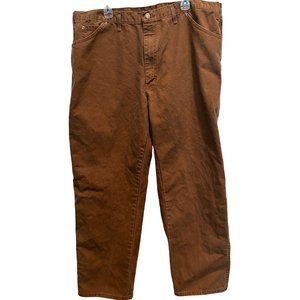 Dickies Relaxed Fit Brown Denim Jeans 44 X 32, Cotton‎ Straight Leg